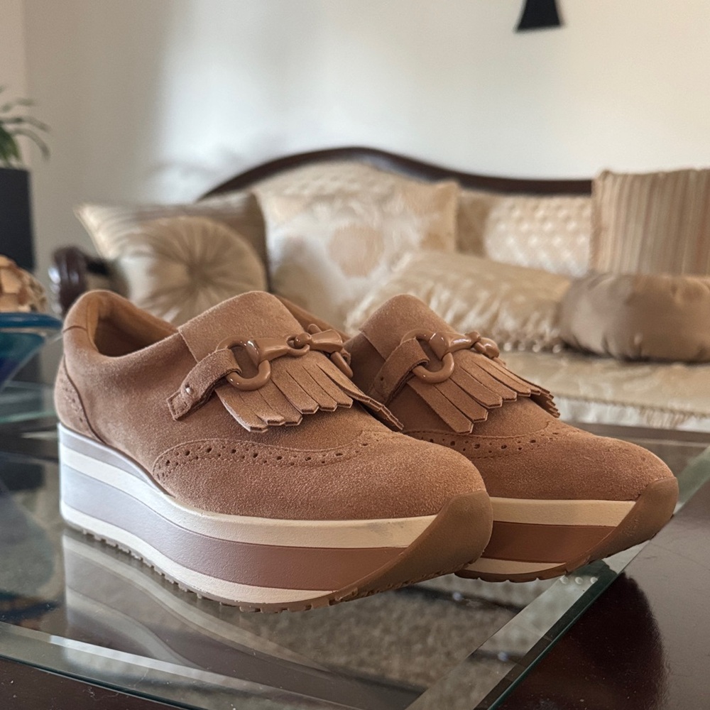 Women's Dolce Vita Toffee Suede Platform Loafers